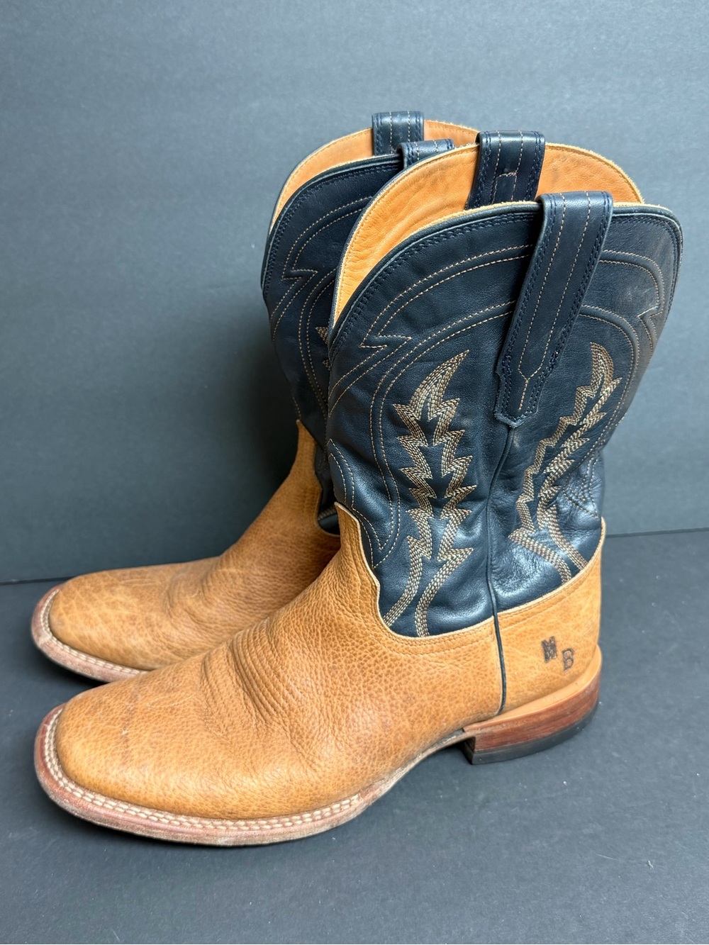 Tecovas Men's The Doc Tan Bison Leather Cowboy Boots 10031TAN SZ 12 D $395